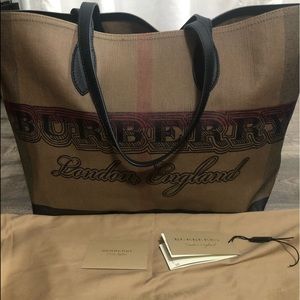 Burberry Doodle Reversible Tote Canvas Large